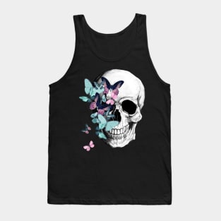 Skull and butterflies, sugar skulls and butterfly Tank Top